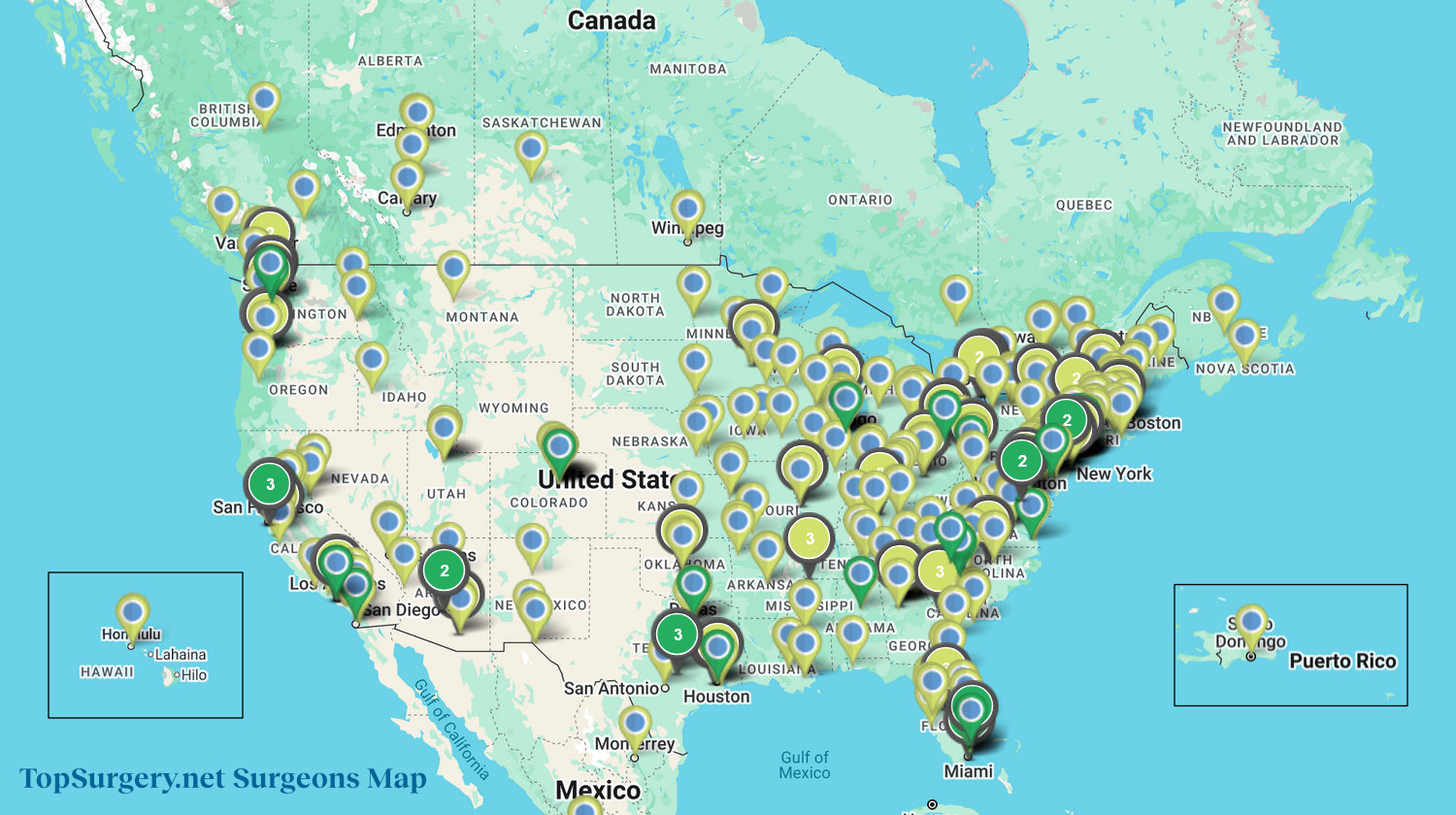 Top Surgery Surgeons Map 2025